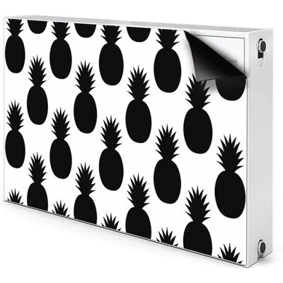 Bluedecor Czarne ananasy 90x60 - Czarny - Magnetic radiator mat Bluedecor Czarne ananasy 90x60 - Czarny - Magnetic radiator mat