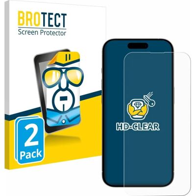 Brotect - iPhone 15 Plus - Clear - Pack 2 - Protection d'écran Brotect - iPhone 15 Plus - Clear - Pack 2 - Protection d'écran
