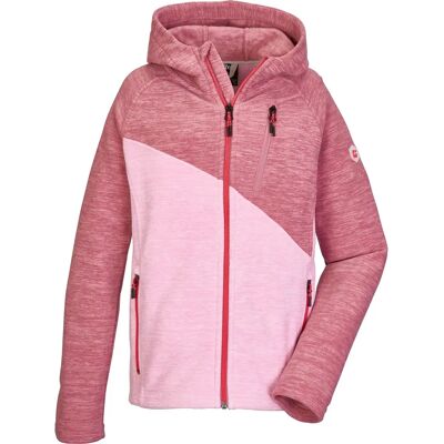 KILLTEC Kinder Rosa Melange Kapuzen-Fleecejacke - Kinder Jacke KILLTEC Kinder Rosa Melange Kapuzen-Fleecejacke - Kinder Jacke