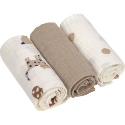 Lassig Mulltuch-Set - 3 Stück, 60x60cm, Baby Geschenk Lassig Mulltuch-Set - 3 Stück, 60x60cm, Baby Geschenk