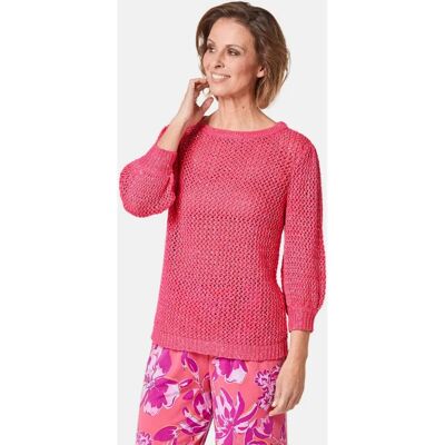 Goldner Fashion - Naisellinen neulepusero verkkoneulosta paljetteja - pink - Gr. 46 Damen - Knit sweater Goldner Fashion - Naisellinen neulepusero verkkoneulosta paljetteja - pink - Gr. 46 Damen - Knit sweater