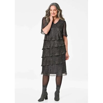 Goldner Fashion - Plissee-Kleid - Schwarz gemustert - Gr.50 Damen - dress Goldner Fashion - Plissee-Kleid - Schwarz gemustert - Gr.50 Damen - dress