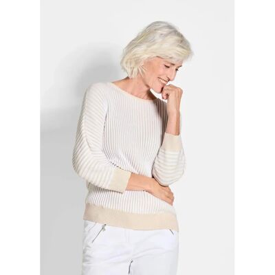 Goldner Fashion - Lepakkohihoin - Beige - Striped - Pullover Goldner Fashion - Lepakkohihoin - Beige - Striped - Pullover