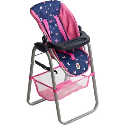Chaise haute poupée Butterfly CHIC2000 - Plateau amovible, Siège réglable Chaise haute poupée Butterfly CHIC2000 - Plateau amovible, Siège réglable
