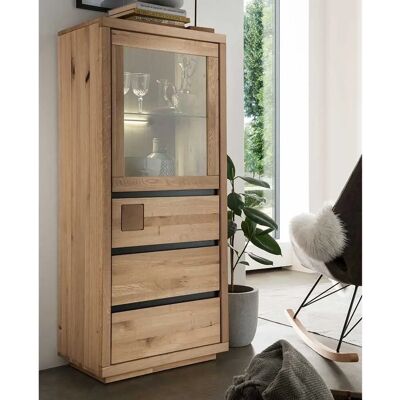 Pharao24 - Wildeiche Vitrinenschrank - 3 Schubladen - 1 Tür - Display cabinet Pharao24 - Wildeiche Vitrinenschrank - 3 Schubladen - 1 Tür - Display cabinet