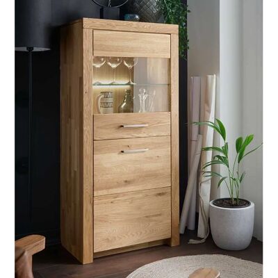 Pharao24 - Wildeiche Massivholz Vitrinenschrank - Material Wildeiche - 1 Glastür 1 Holztür - Display cabinet Pharao24 - Wildeiche Massivholz Vitrinenschrank - Material Wildeiche - 1 Glastür 1 Holztür - Display cabinet