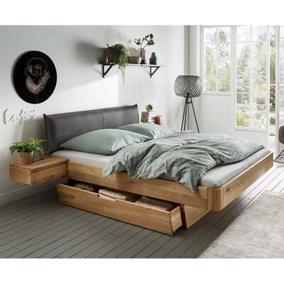 Pharao24 - Schubkastenbett 2 Nachtkonsolen Wildeiche - Wildeiche Massivholz - Liegefläche 160x200 cm - bed Pharao24 - Schubkastenbett 2 Nachtkonsolen Wildeiche - Wildeiche Massivholz - Liegefläche 160x200 cm - bed