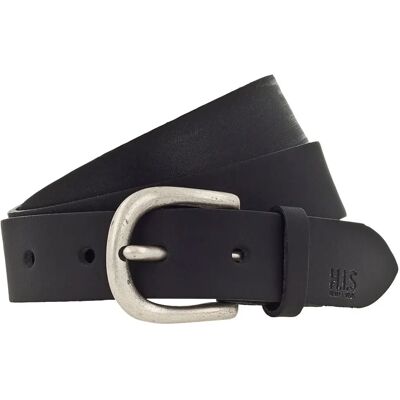 H.I.S Ledergürtel - Verstellbar, 3cm Breit, Schwarz - Casual Mode H.I.S Ledergürtel - Verstellbar, 3cm Breit, Schwarz - Casual Mode