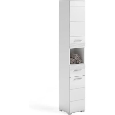 Sconto Badezimmer Hochschrank GE7004-03 Weiß Hochglanz Kompakt Sconto Badezimmer Hochschrank GE7004-03 Weiß Hochglanz Kompakt
