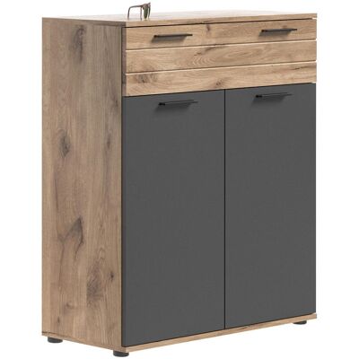 XONOX.home Mason Schuhschrank - Nox Eiche & Basalt Grau - 90x104 cm XONOX.home Mason Schuhschrank - Nox Eiche & Basalt Grau - 90x104 cm