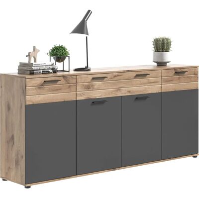 XONOX.home Mason Sideboard - Basalt grå / Nox Eik - 200cm XONOX.home Mason Sideboard - Basalt grå / Nox Eik - 200cm