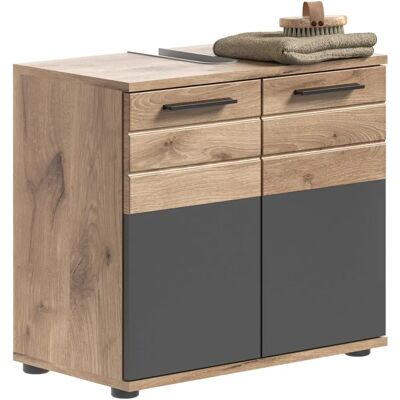 Sconto Badezimmer Unterschrank Mason Basalt Grau - 60x56cm Sconto Badezimmer Unterschrank Mason Basalt Grau - 60x56cm