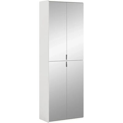 ProjektX Kleiderschrank - Weiß, Spiegel, 7 Böden ProjektX Kleiderschrank - Weiß, Spiegel, 7 Böden