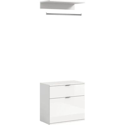 Sconto Weiß Garderoben-Set - Kleiderstange, Kommode Sconto Weiß Garderoben-Set - Kleiderstange, Kommode
