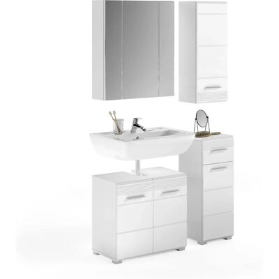 Sconto Weiße Badmöbel-Set - 105x182 cm, 4-teilig Sconto Weiße Badmöbel-Set - 105x182 cm, 4-teilig
