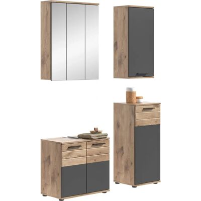 XONOX.home Mason Badmöbel-Set - Modern MDF, 4-tlg, Grau/Braun XONOX.home Mason Badmöbel-Set - Modern MDF, 4-tlg, Grau/Braun