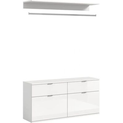 Sconto Garderoben-Set 3-tlg Weiß - Kleiderständer & Kommode Sconto Garderoben-Set 3-tlg Weiß - Kleiderständer & Kommode