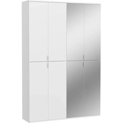 XONOX Modell GE7009-18 Hvit Garderobe med Speil - Klesskap XONOX Modell GE7009-18 Hvit Garderobe med Speil - Klesskap