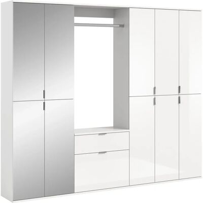 XONOX.home Kleiderschrank ProjektX Weiß Hochglanz Spiegeltür 213x193cm XONOX.home Kleiderschrank ProjektX Weiß Hochglanz Spiegeltür 213x193cm