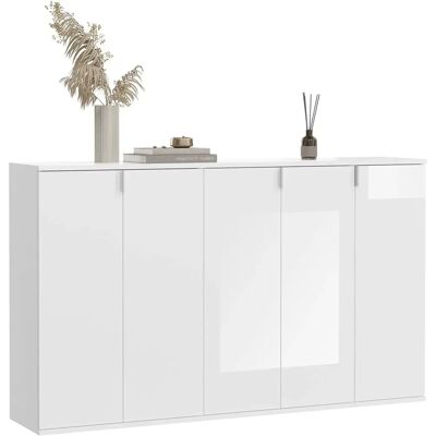 Sconto Hvitt Garderobe- og Sideboard-Sett - Moderne MDF-Design Sconto Hvitt Garderobe- og Sideboard-Sett - Moderne MDF-Design