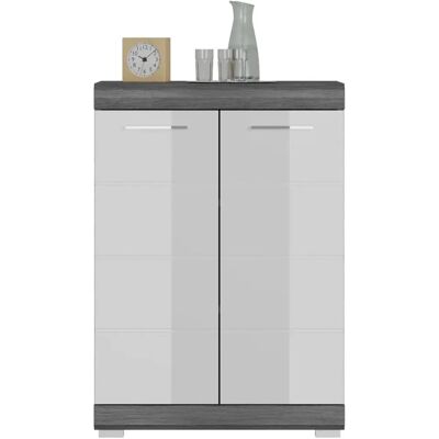 XONOX.home Scout Wit Hoogglans & Rauchsilber Dressoir - Sideboard XONOX.home Scout Wit Hoogglans & Rauchsilber Dressoir - Sideboard