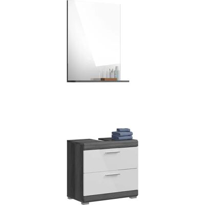 Höffner Badmöbel-Set - 2-teilig, Weiß Hochglanz MDF, Spiegel & Schrank Höffner Badmöbel-Set - 2-teilig, Weiß Hochglanz MDF, Spiegel & Schrank