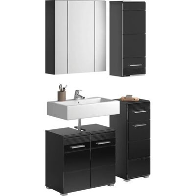 INOSIGN Malmö 4-tlg Badmöbel-Set - Kastenmöbel, Schwarz INOSIGN Malmö 4-tlg Badmöbel-Set - Kastenmöbel, Schwarz