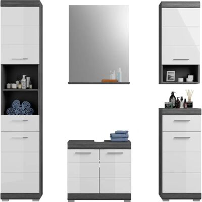 INOSIGN Siena Badmöbel-Set - Hochglanz Weiß & Silber - 164x191x34 cm INOSIGN Siena Badmöbel-Set - Hochglanz Weiß & Silber - 164x191x34 cm