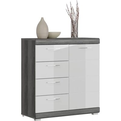 INOSIGN Siena Sideboard - FSC-zertifiziert, Hochglanz Weiß, 80x85x37cm INOSIGN Siena Sideboard - FSC-zertifiziert, Hochglanz Weiß, 80x85x37cm