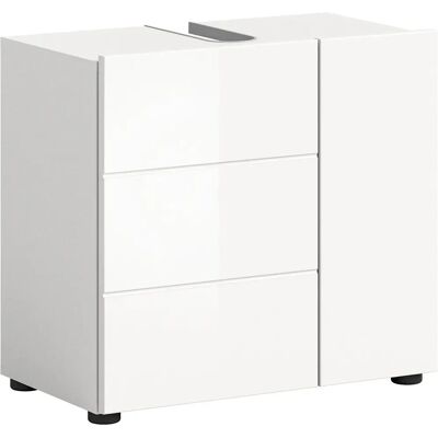 Sconto Weiß Badezimmer Unterschrank - Modernes Design, Hochglanz MDF, Platzsparend Sconto Weiß Badezimmer Unterschrank - Modernes Design, Hochglanz MDF, Platzsparend