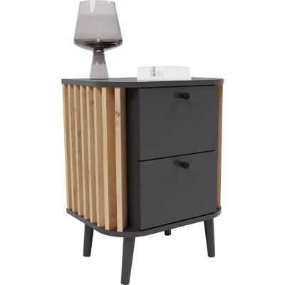 Xonox Home Nachtkastje - Modern Ontwerp, 2 Lades, 45x60cm Xonox Home Nachtkastje - Modern Ontwerp, 2 Lades, 45x60cm