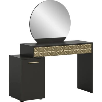 XONOX.home Stilvoller Schwarz Gold Schminktisch – 3-D Struktur XONOX.home Stilvoller Schwarz Gold Schminktisch – 3-D Struktur