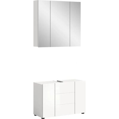 VARKA Hvit Badekabinett Sett - 82x190x34 cm VARKA Hvit Badekabinett Sett - 82x190x34 cm