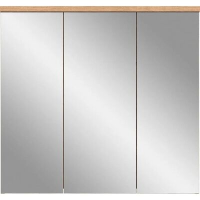 WELLTIME Dolo Badezimmer Spiegel Schrank - Grau Nox Eiche, 3 Türen WELLTIME Dolo Badezimmer Spiegel Schrank - Grau Nox Eiche, 3 Türen