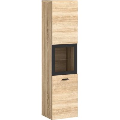 Meuble de salle de bain vitré chêne - Bostalsee - 30x29x125 cm - Publicité Meuble de salle de bain vitré chêne - Bostalsee - 30x29x125 cm - Publicité