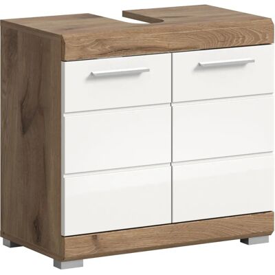 Wastafel Onderkast Höffner - 60cm, 2 Deuren, 2 Vakken - MDF Glanzend Wit Wastafel Onderkast Höffner - 60cm, 2 Deuren, 2 Vakken - MDF Glanzend Wit