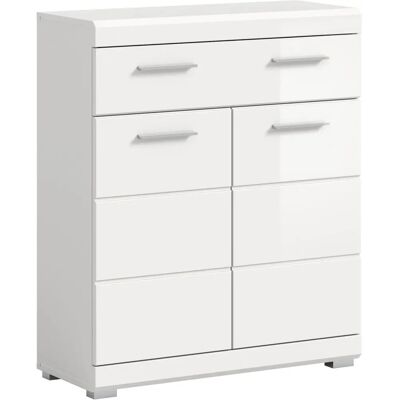Höffner Weiß Badezimmer Unterschrank - SCHLOONSEE 74cm, 2 Türen, 1 Schubkasten Höffner Weiß Badezimmer Unterschrank - SCHLOONSEE 74cm, 2 Türen, 1 Schubkasten
