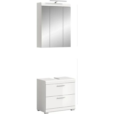 Höffner Badezimmermöbel-Set - Weiß - 2-teilig mit LED Höffner Badezimmermöbel-Set - Weiß - 2-teilig mit LED