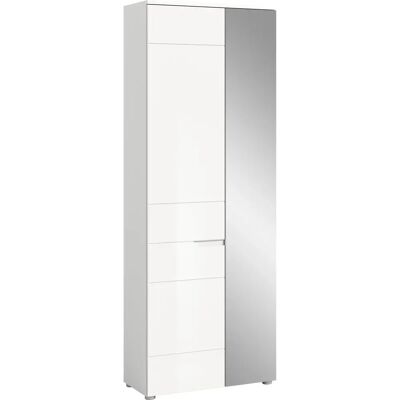 Höffner Weiß Moderner Kleiderschrank mit Spiegel - Garderobenschrank Höffner Weiß Moderner Kleiderschrank mit Spiegel - Garderobenschrank