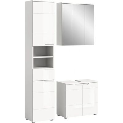 Sconto Hvit Badekabinett - Moderne Estetikk, Åpne Hyller, Plassbesparende Sconto Hvit Badekabinett - Moderne Estetikk, Åpne Hyller, Plassbesparende