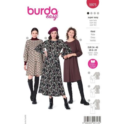 Burda - 5975 - Boatneck - Lange Ärmel mit Manschette - Schnittmuster Burda - 5975 - Boatneck - Lange Ärmel mit Manschette - Schnittmuster