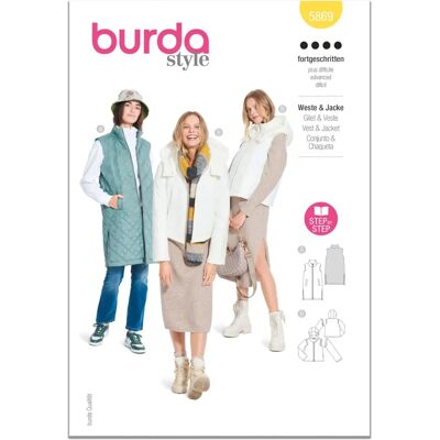 Burda Model 5869 - Sewing Pattern for Women's Jackets & Coats Burda Model 5869 - Sewing Pattern for Women's Jackets & Coats