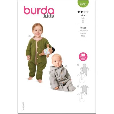 Burda 9235 Sewing Pattern - Baby Onesies & Coveralls Burda 9235 Sewing Pattern - Baby Onesies & Coveralls