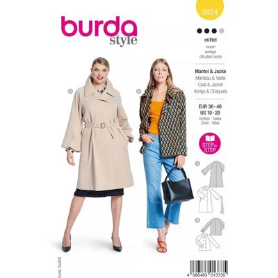 Burda Mondial Tissus - N° 5824 - Patron de couture - Publicité Burda Mondial Tissus - N° 5824 - Patron de couture - Publicité