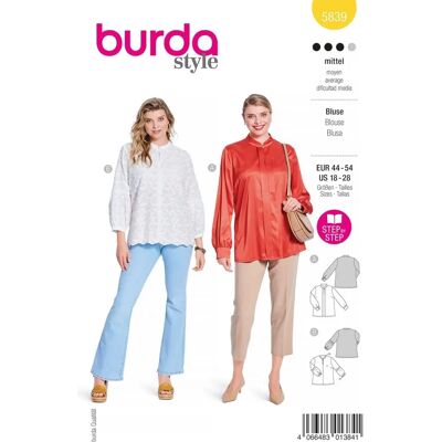 Burda - N° 5839 - Taille 44-54 - Patron de couture - Publicité Burda - N° 5839 - Taille 44-54 - Patron de couture - Publicité