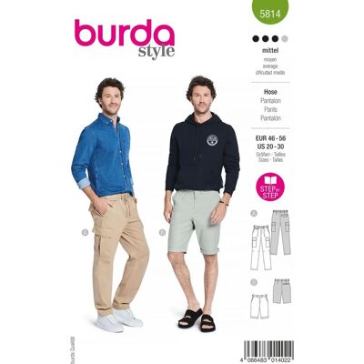 Burda Mondial Tissus - N° 5814 - Taille 46-60 - Patrons pantalon - Publicité Burda Mondial Tissus - N° 5814 - Taille 46-60 - Patrons pantalon - Publicité