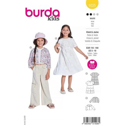 Patron pour veste et robe enfant Burda N° 9225 - Modèle Patron pour veste et robe enfant Burda N° 9225 - Modèle