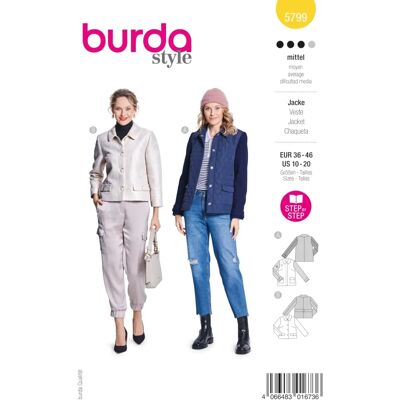 Burda 5799 Veste de transition - Gilet - Publicité Burda 5799 Veste de transition - Gilet - Publicité