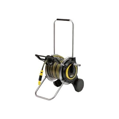 Kärcher Garden Hose Reel - 20m, Black & Yellow, Durable Metal Drum Kärcher Garden Hose Reel - 20m, Black & Yellow, Durable Metal Drum