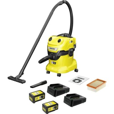 Kärcher WD 4-18 Dual Battery Set - Gul - Vådt og tørt støvsuger Kärcher WD 4-18 Dual Battery Set - Gul - Vådt og tørt støvsuger